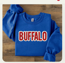 Load image into Gallery viewer, Faux Yarn BUFFALO Sweatshirt - Royal