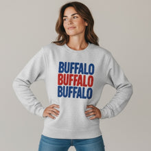 Load image into Gallery viewer, Faux Yarn BUFFALO Repeat Sweatshirt - Ash
