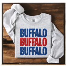 Load image into Gallery viewer, Faux Yarn BUFFALO Repeat Sweatshirt - Ash

