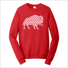 Load image into Gallery viewer, Buffalo Valentine&#39;s hearts of love tee sweatshirt
