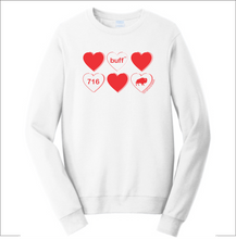 Load image into Gallery viewer, Love Buffalo Valentine’s Day heart tee sweatshirt
