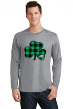 Load image into Gallery viewer, Irish Buffalo St Patricks Day shamrock plaid tee sweatshirt
