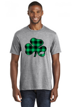 Load image into Gallery viewer, Irish Buffalo St Patricks Day shamrock plaid tee sweatshirt
